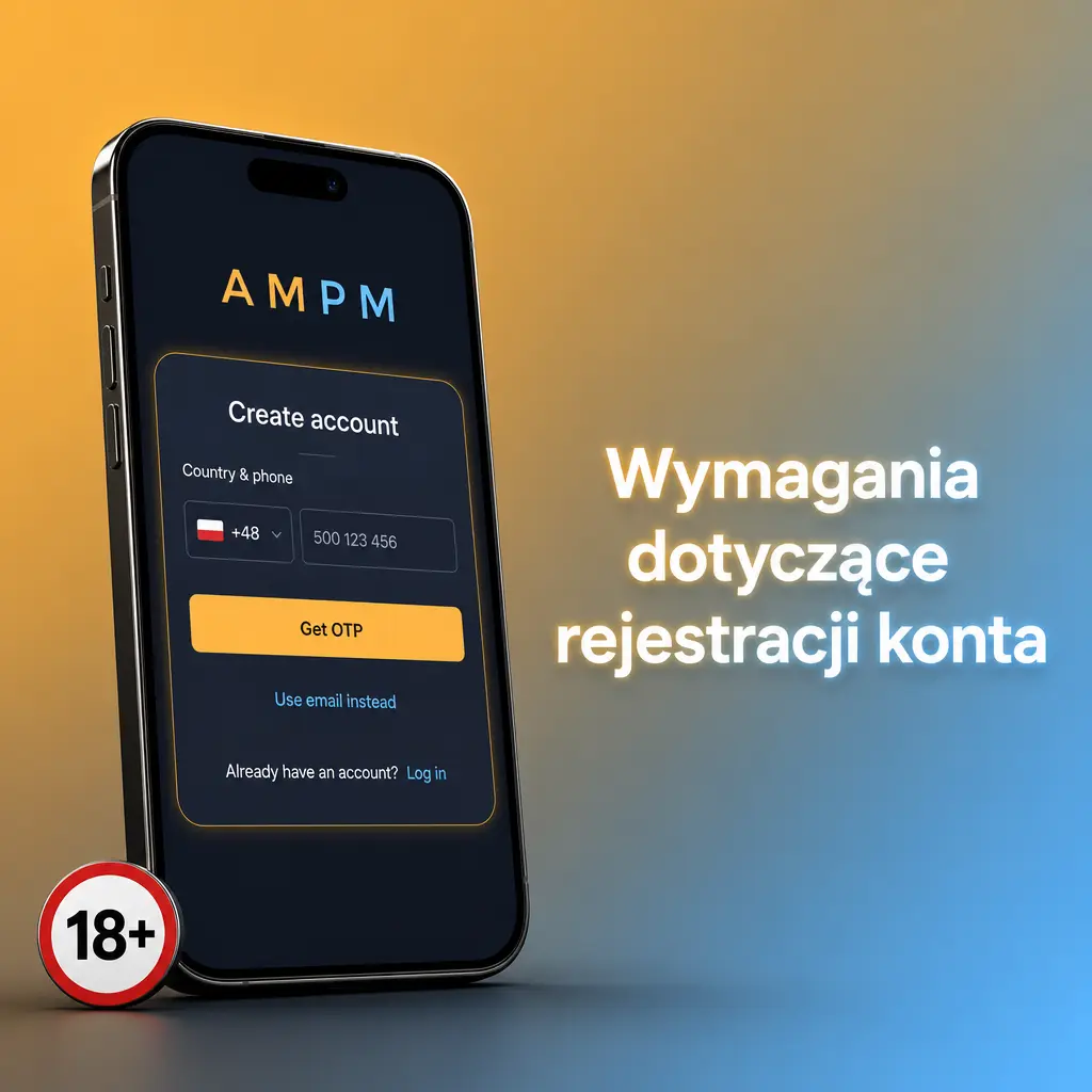 Wymagania rejestracji konta: wiek 18+, jedno konto, dane zgodne z dokumentem tożsamości, adres w Polsce i akceptacja regulaminu.