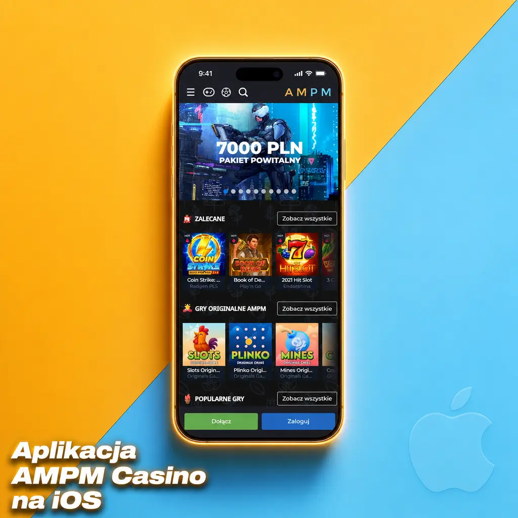 Aplikacja AMPM Casino PWA na iOS – instalacja przez Safari na ekranie głównym iPhone'a