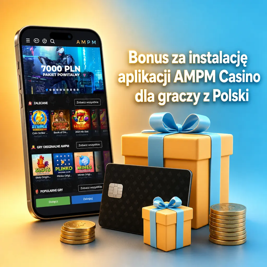 Bonus powitalny AMPM Casino za instalację aplikacji dla graczy z Polski – trzy depozyty, free spiny i bonusy kasynowe