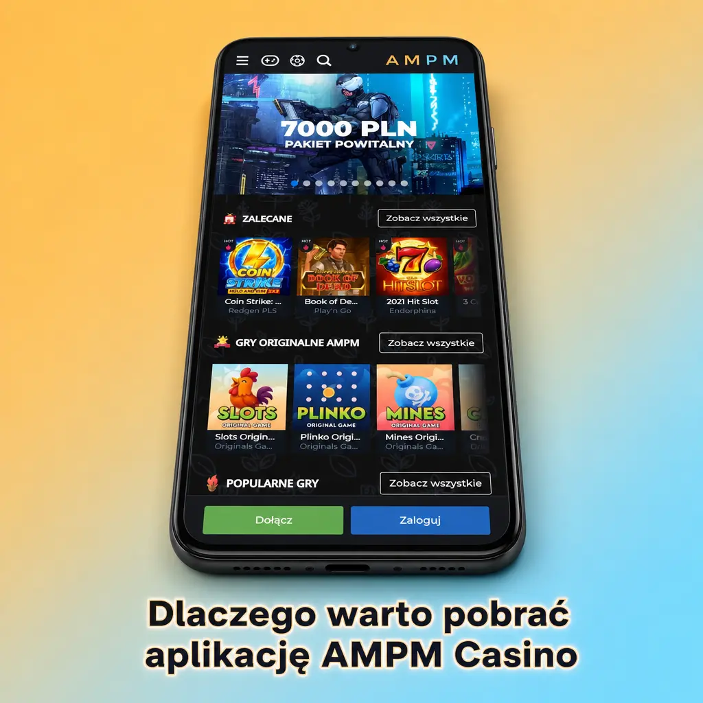Aplikacja AMPM Casino na Androida - szybsze zakłady, kasyno na żywo i logowanie biometryczne dla graczy z Polski