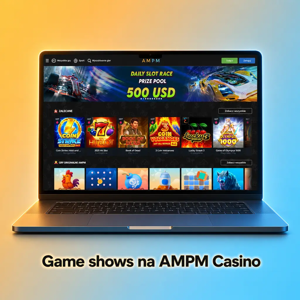 Game shows na AMPM Casino – koła fortuny, losowania liczb i teleturnieje z prowadzącym na żywo