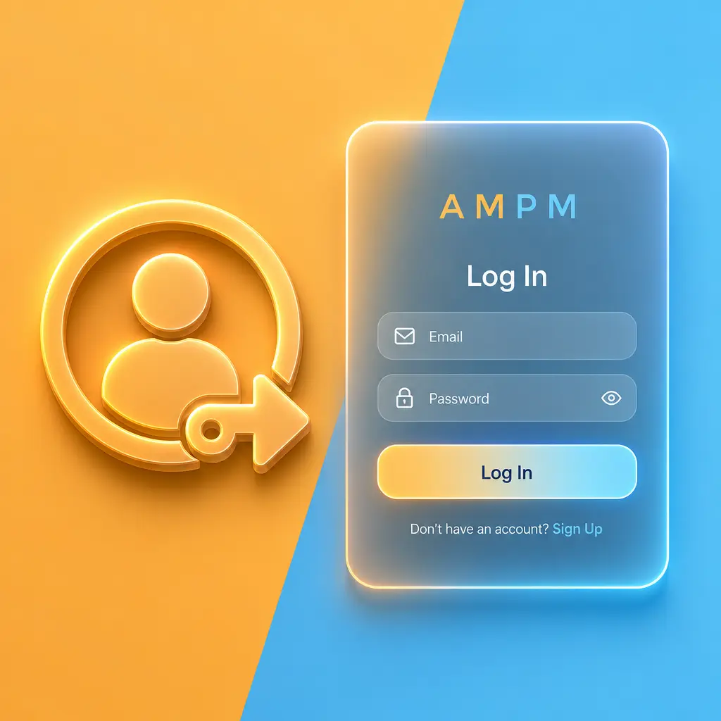 Ekran logowania do konta AMPM Casino w Polsce z polami na e-mail i hasło