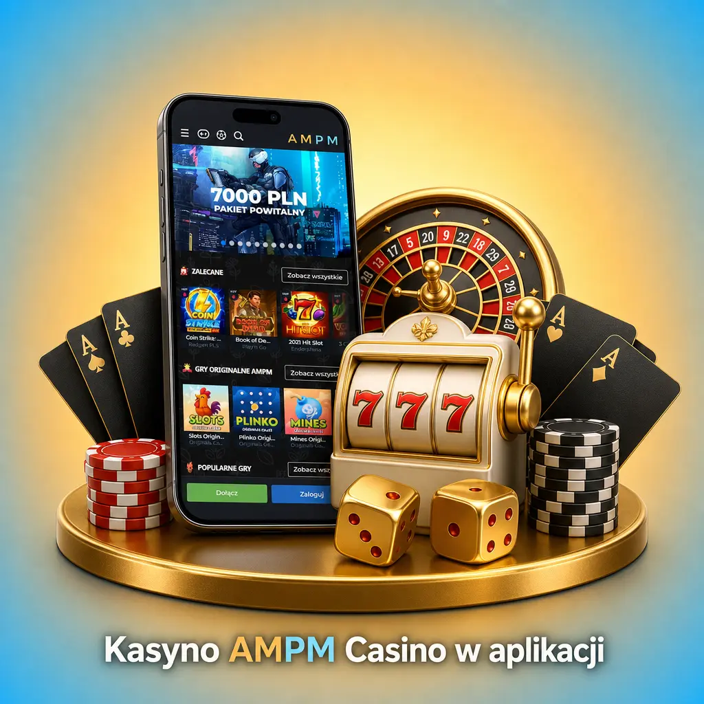 Kasyno AMPM Casino w aplikacji mobilnej – automaty, gry stołowe, kasyno na żywo, jackpoty i gry crash z filtrami wyszukiwania.