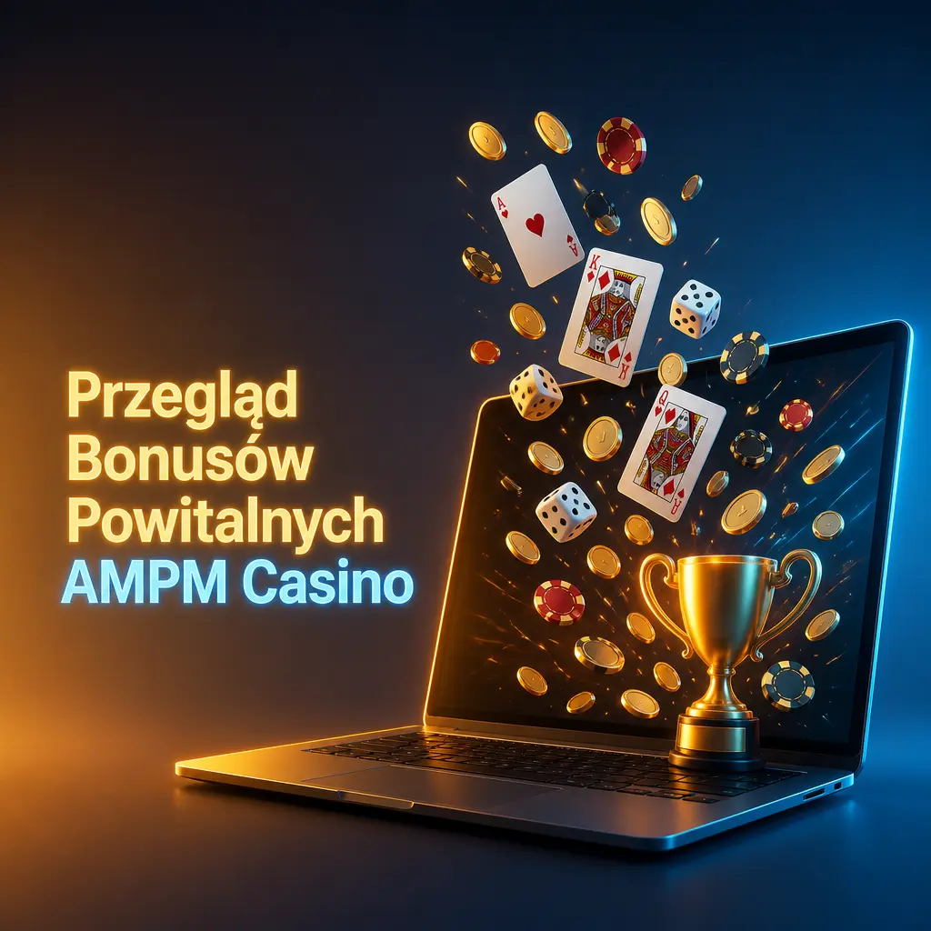 Bonus powitalny AMPM Casino na trzy depozyty - procenty, maksymalne kwoty, wager i minimalny depozyt w przejrzystej tabeli.