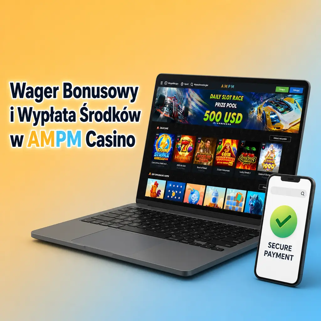 Zasady wagera bonusowego i wypłaty środków w AMPM Casino – wymagany obrót, limity zakładów i weryfikacja KYC.