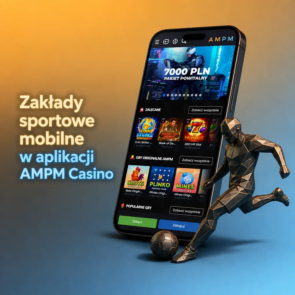 Mobilna aplikacja AMPM Casino do zakładów sportowych live i przedmeczowych z kursami, statystykami i transmisjami meczów.