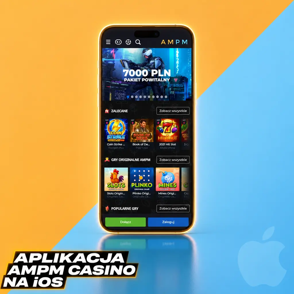 Aplikacja AMPM Casino jako PWA na ekranie głównym iPhone'a z iOS 15 lub nowszym