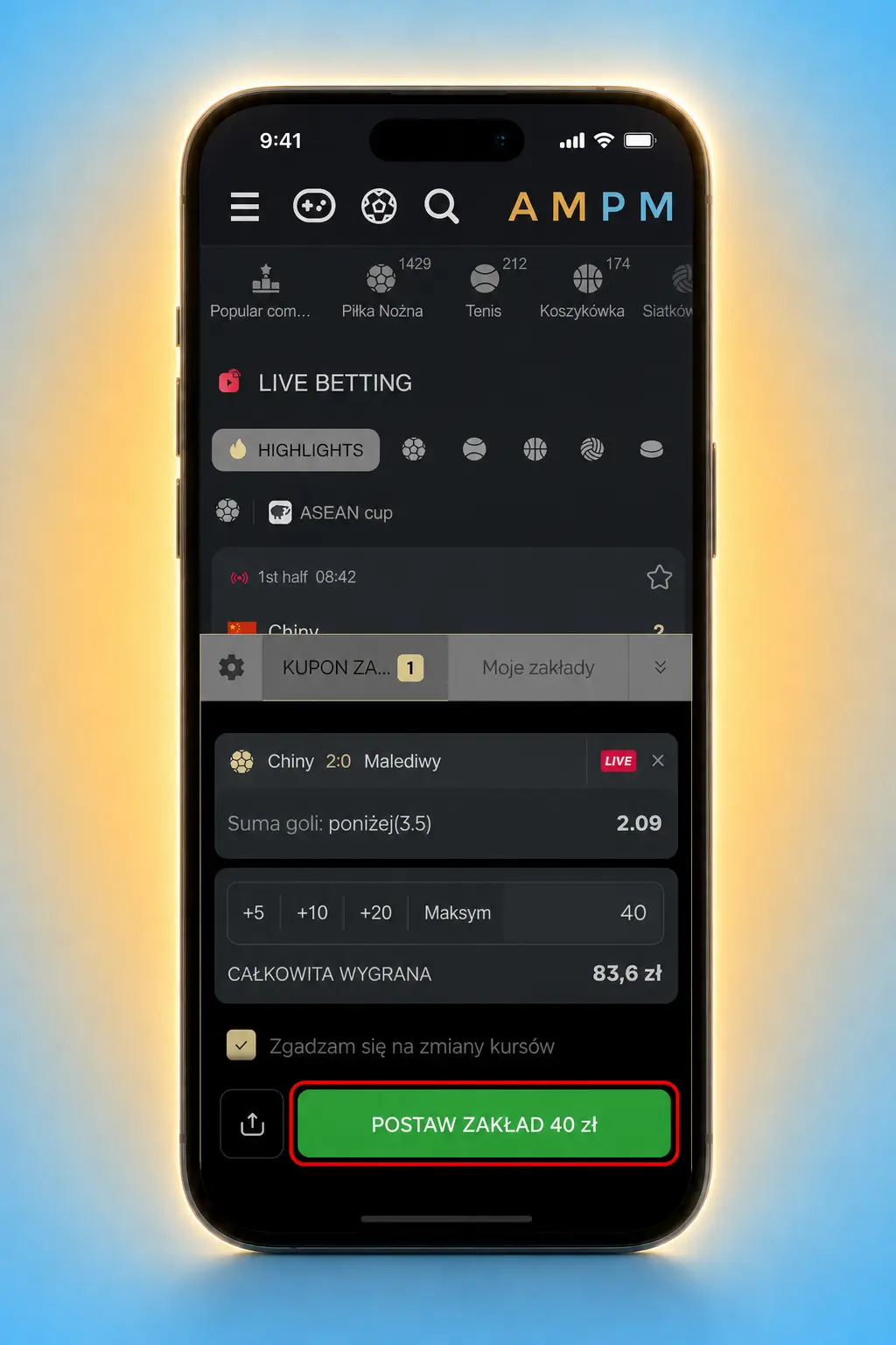 Instrukcja krok po kroku stawiania pierwszego zakładu sportowego na AMPM Casino w Polsce