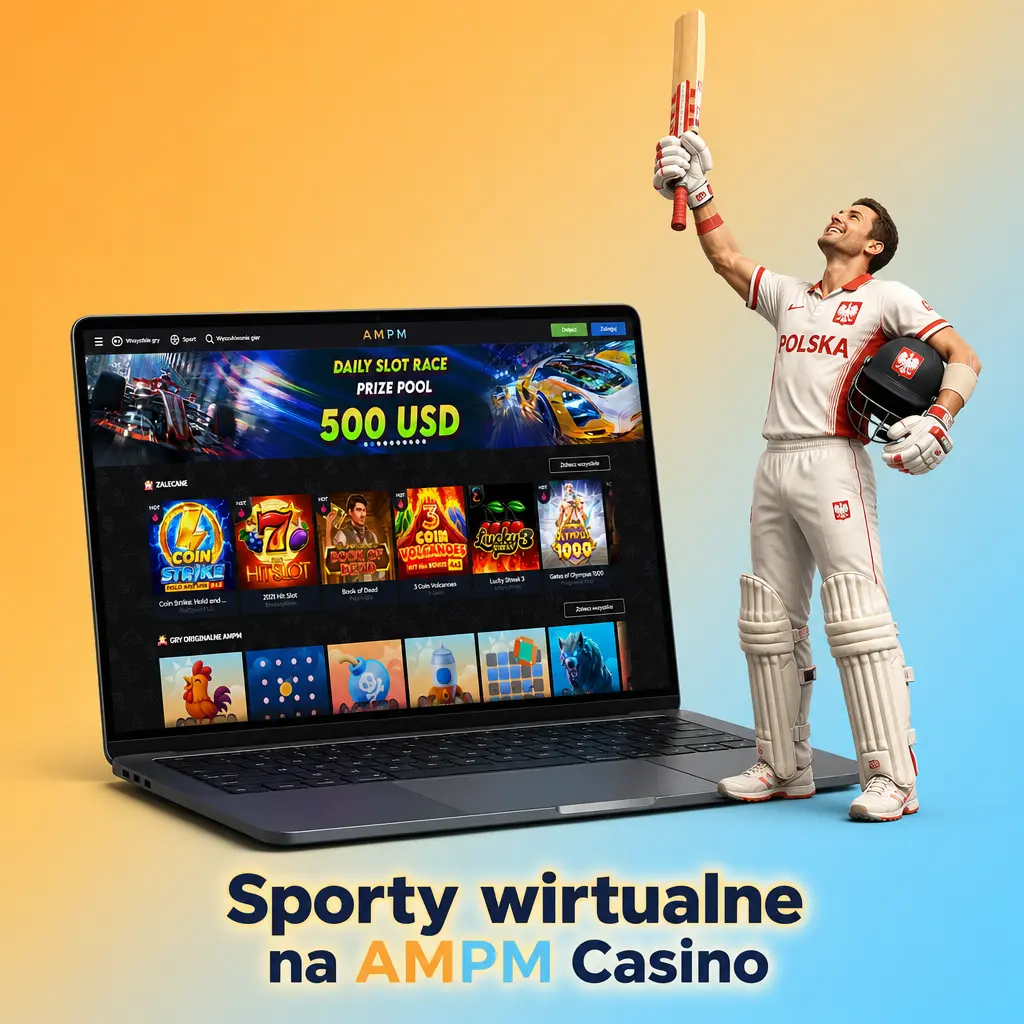 Sporty wirtualne na AMPM Casino – zakłady na symulowane mecze piłki nożnej, koszykówki, tenisa i wyścigi dostępne 24/7.